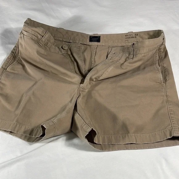 J. Crew Men’s Khaki 5" Inseam Chino Shorts - Size 34 - Picture 9 of 11